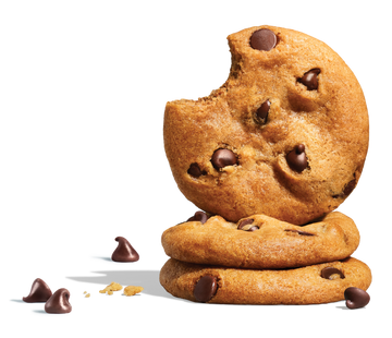 three chocolate chip cookie