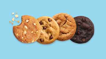 all four flavors cookie banner, such as choco, choco choco, ginger, and peanutter