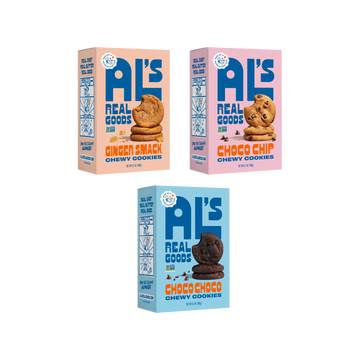 als real goods, three flavors ginger, smack, choco